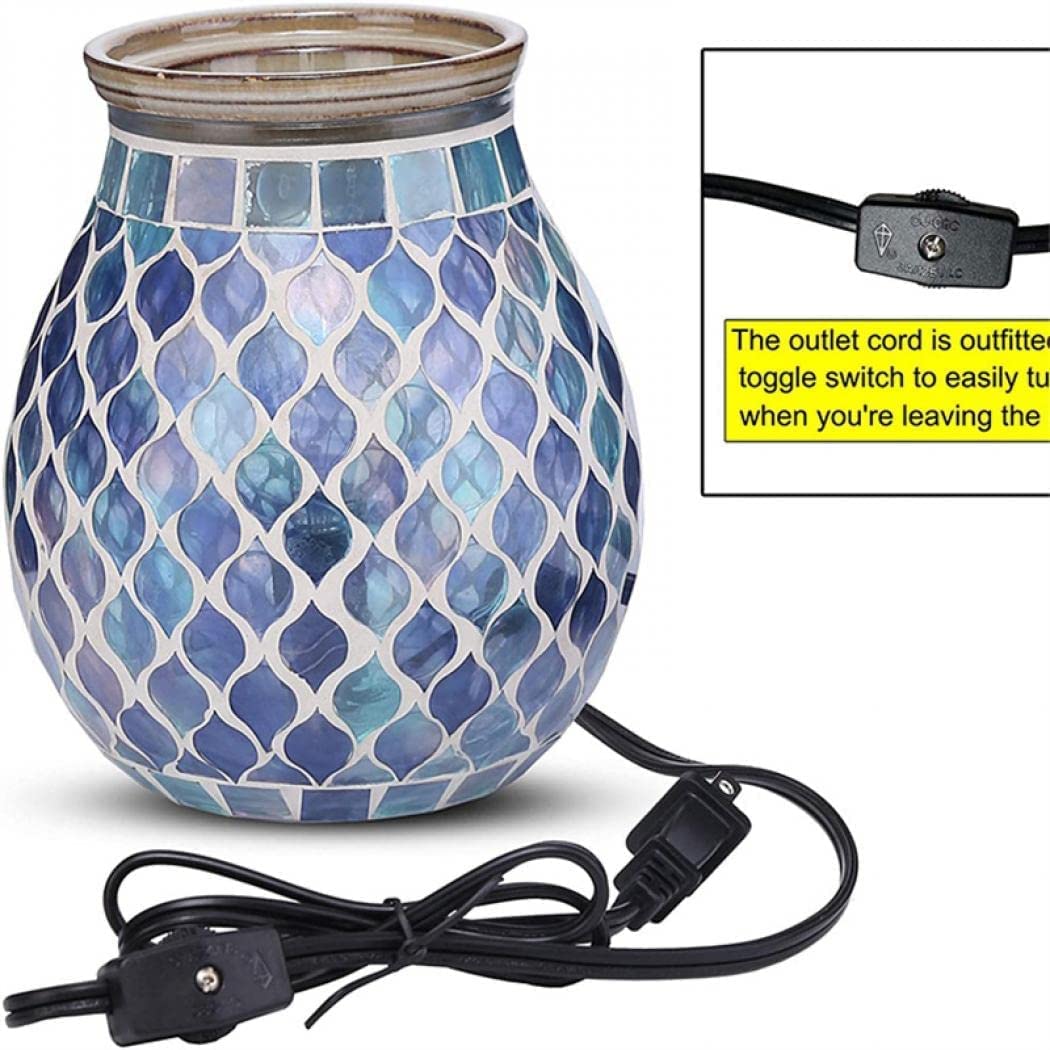 AAPIE Ölbrenner Elektrischer Wachsschmelzbrenner Kerzenwärmer Schmelzer Ätherisches Öl Duftbrenner mit LED-Nachtlicht Aromalampe für Home Spa