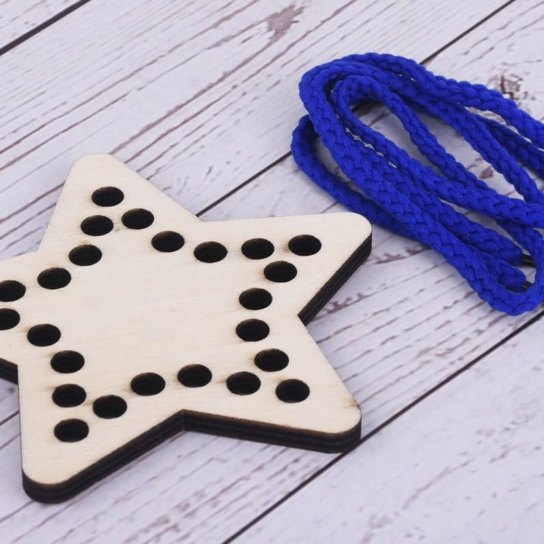 Haoser Wood Lacing Toy Learning Sewing Toys Childrens Educational Toys Natural Toy Gift for Toddlers |Learning kit for Kids Star Shape Sewing Toy 1pc|,Learning Fine Motor Skill Travel Toy, (B0D541NWFN) Amazon Price History, Amazon Price Tracker