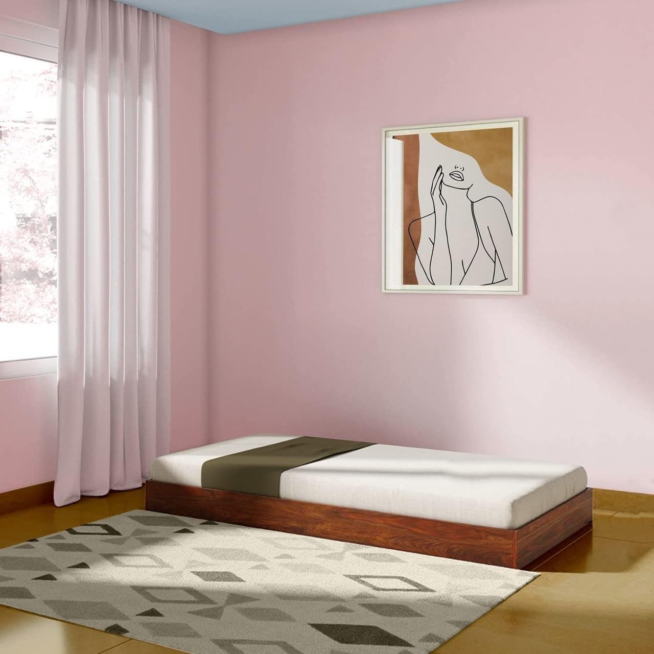 MORVINANDAN FURNITURE Sheesham Wood Single Size Bed Without Storage