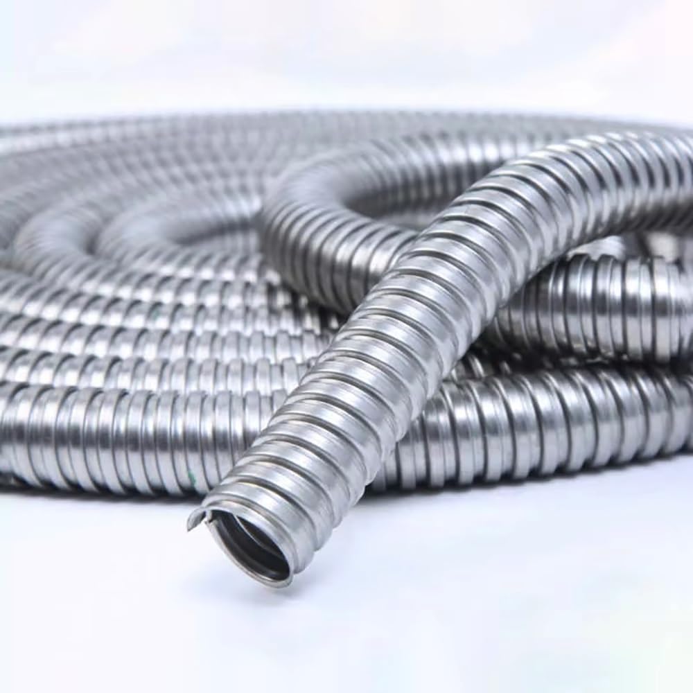 Wąż karbowany ze stali nierdzewnej 304 – elastyczny metalowy ochraniacz kabla, średnica 6–100 mm, długość 1–5 m, idealny do okablowania elektrycznego (ID 25 mm)