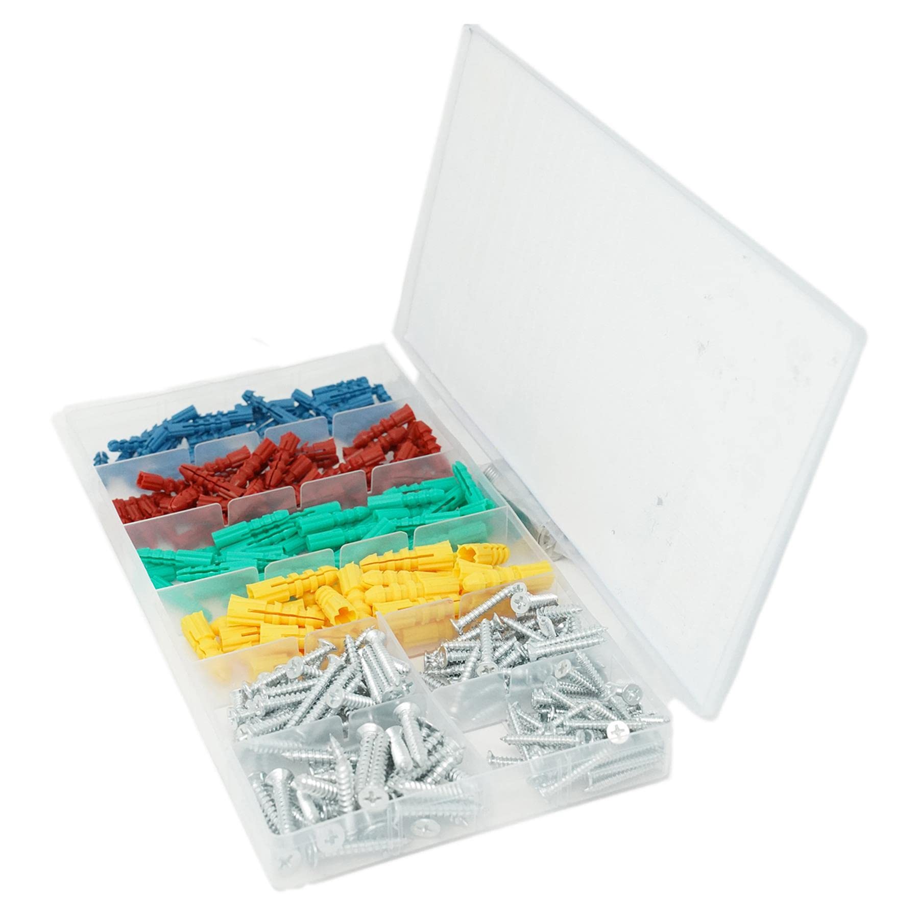 Dapetz ® 285 PCE Wall Anchor Metal Screw Assortment for Weak Brittle Walls Plasterboard Set Wall Plugs Raw Plugs with Screws Includes Handy Carrying Case