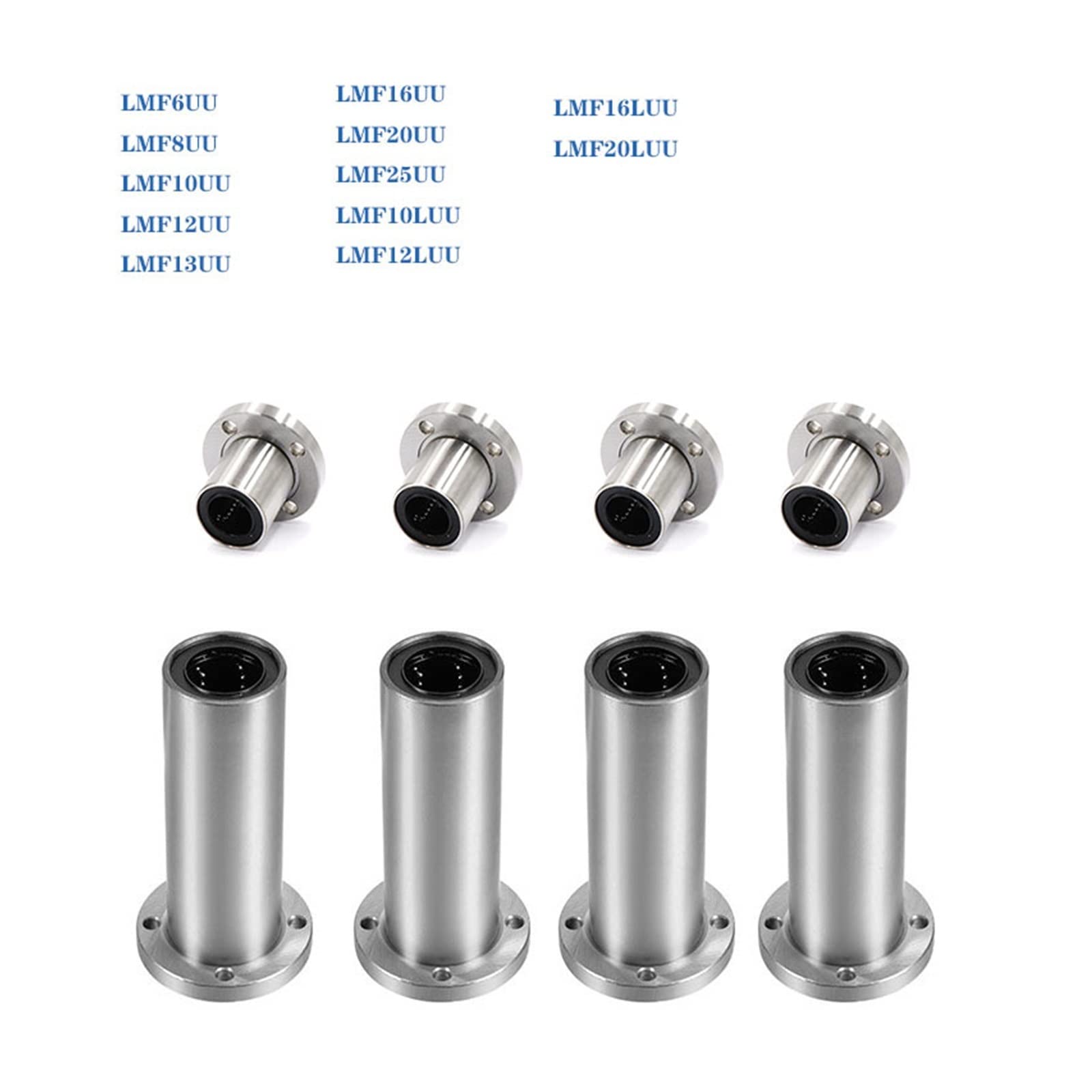 4 Teile/Paket Lmf8uu Lmf10uu Lmf6uu Lm12uu Lm8luu Lmf12luu Lm16uu 8mm Flansch Linearkugellager for 8mm Linearwelle CNC 3D Drucker Perfection (Size : LMF20LUU)