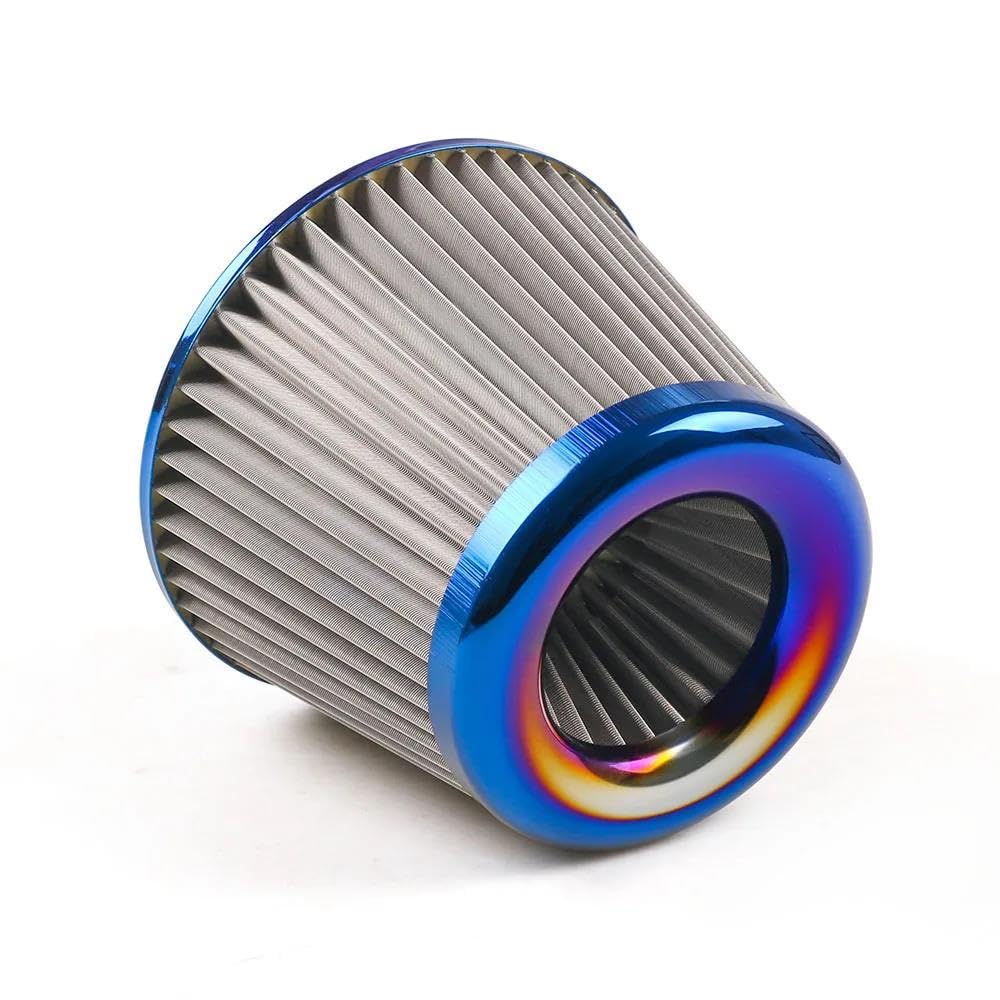 Motor Del Coche Filtro De Aire Universal Lavable Acero Inoxidable De 3''/76 Mm Elemento De Filtro De Admisión De Aire Frío Filtro De Aire Del Motor Del Automóvil