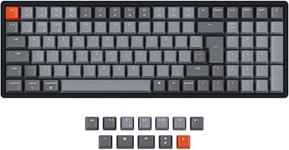 Keychron K4 Hot Swappable Wireless Bluetooth/USB Wired Gaming Mechanical Keyboard, 100 Keys ISO-UK-Layout RGB LED Backlit Gateron Brown Switch N-Key Rollover, Aluminum Frame for Mac Windows, Version 2