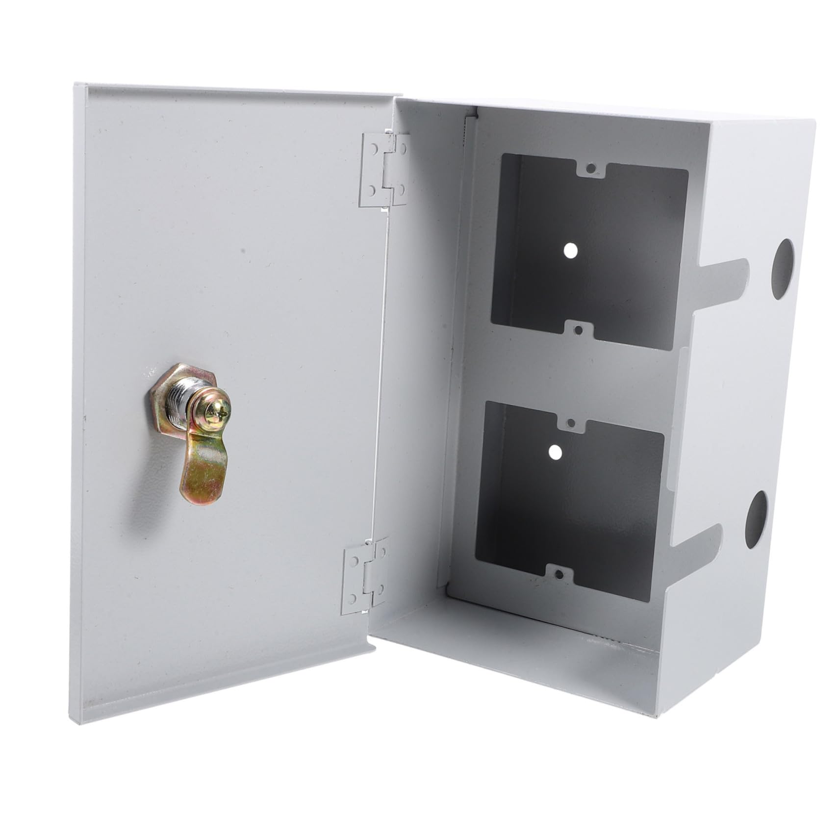 SEWACC Edelstahl Outdoor Steckdosenbox mit Schloss Wetterfest Elektrische Schutzbox für Außenbereich Robustes Gehäuse zur Sicheren Stromversorgung