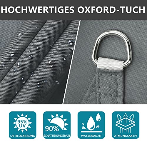 Voile d'ombrage 3x2m gris rectangulaire et imperméable pour se protéger du soleil
