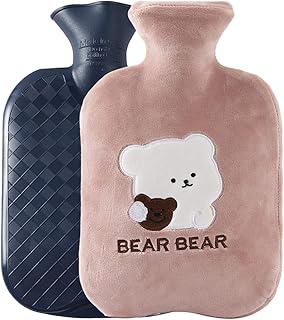 Sponsored Ad - HYwecy Hot Water Bottle with Soft Cover-1 Liter- Cartoon Hot Water Bag for Neck,Cramps, Shoulders Pain Reli...