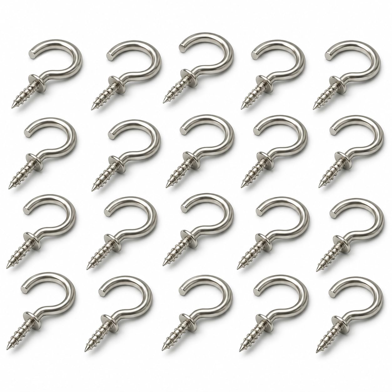 Screw Ceiling Hooks for Hanging, Heavy Duty Metal Cup Hooks, Wall Mount J Hooks for Plants, Hanging Baskets, Wind Chimes, String Lights, Kitchen Utensils & Home Decor (3-Inch, 20)-image-25