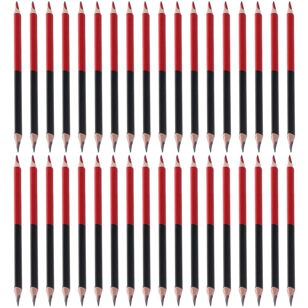 dohobby 36 Pieces Checking Pencils Red and Blue Erasable Pencils, Double Colored Pencils for Checking Coloring Tests Grading (red, Blue)