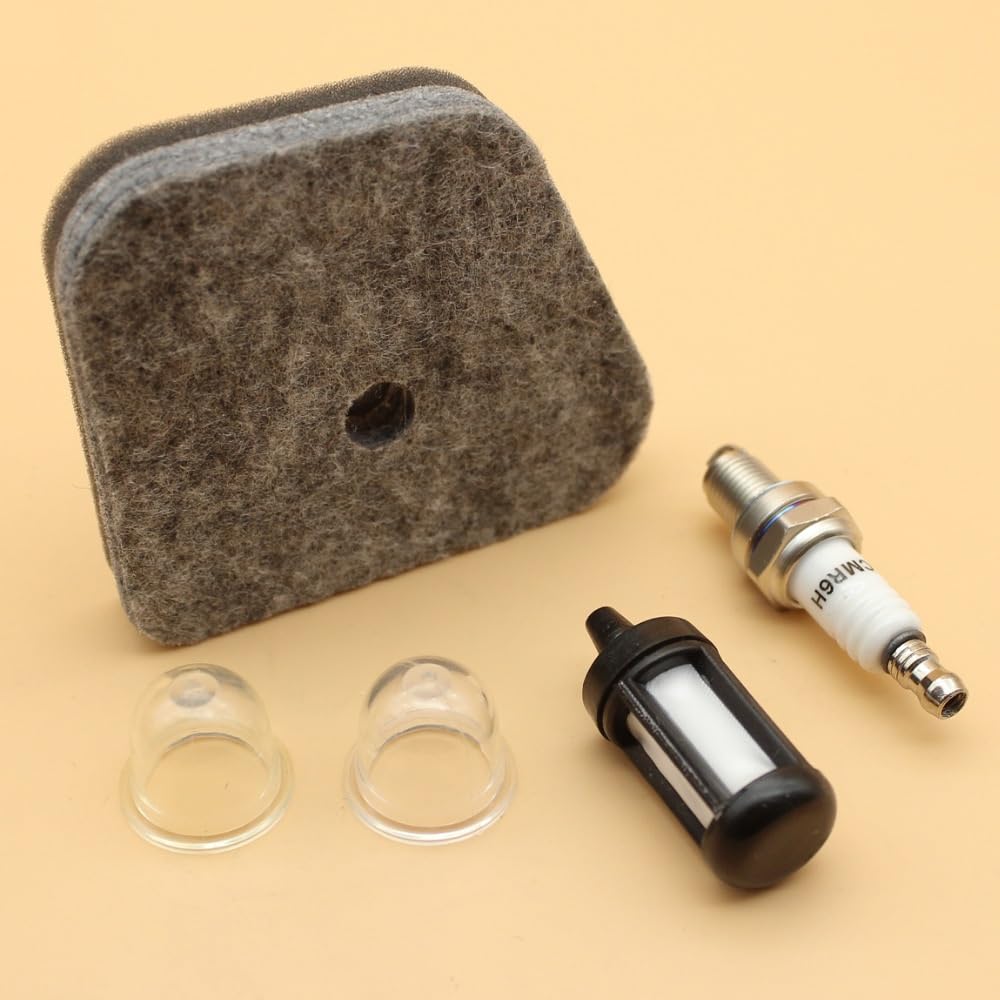 EMagTech Kit 3 Pièces Filtre à Air + Filtre à Carburant + Bougie CMR6H Compatible Stihl KM FS HL HT