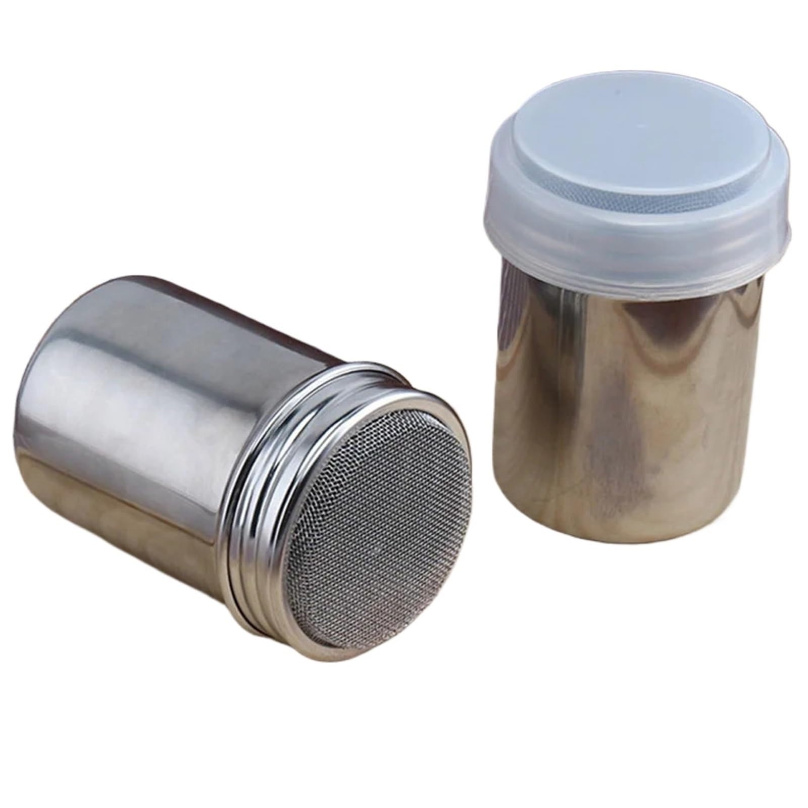 3 aspersores de Acero Inoxidable para Casa | Herramienta agitadora de harina de chocolate, azúcar glas en polvo, cacao(L)