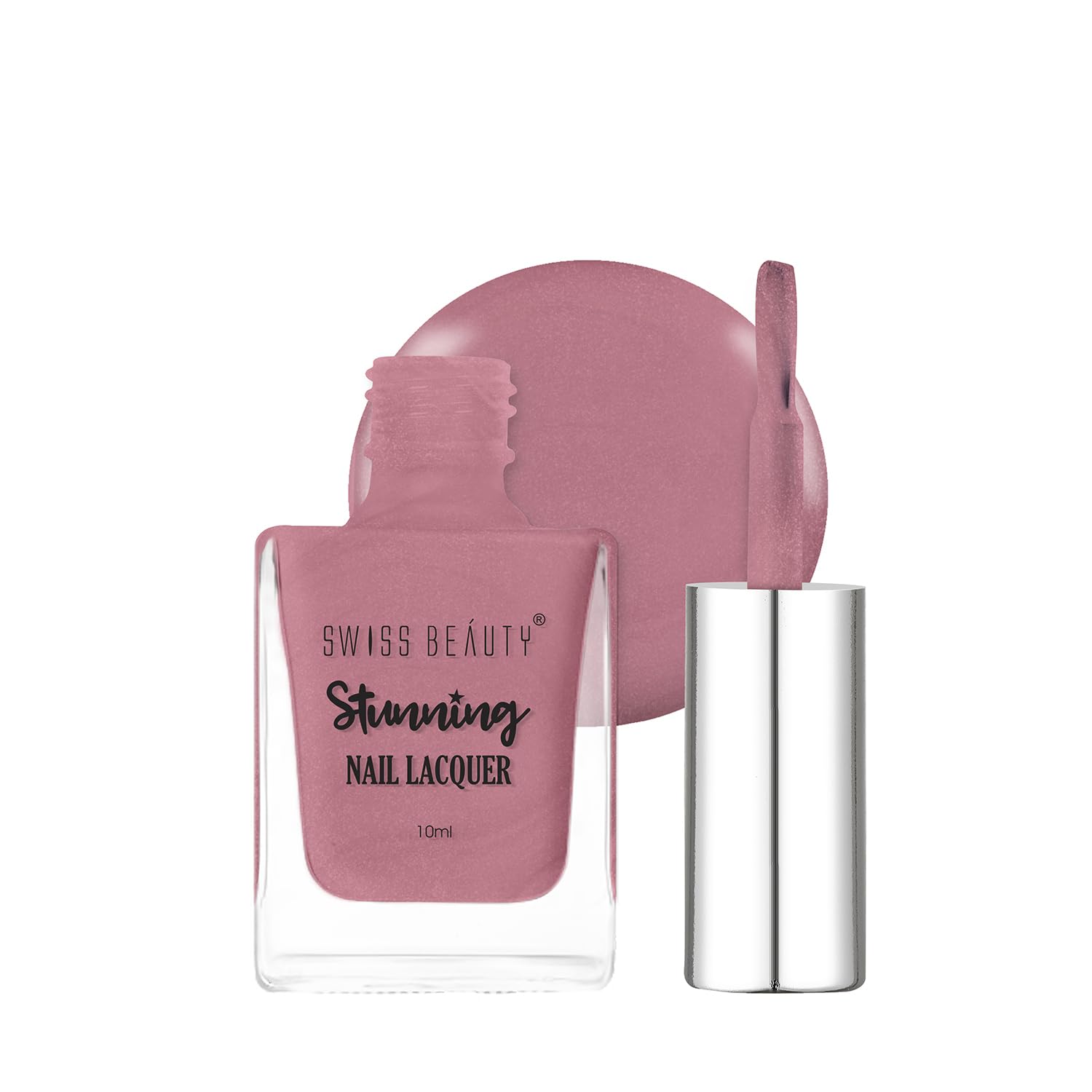 Swiss Beauty Stunning Nail Lacquer | Chip Resistant, Quick drying nail paint | Highly Pigmented with high shine Nail polish | Shade - Sparking Rose, 10gm