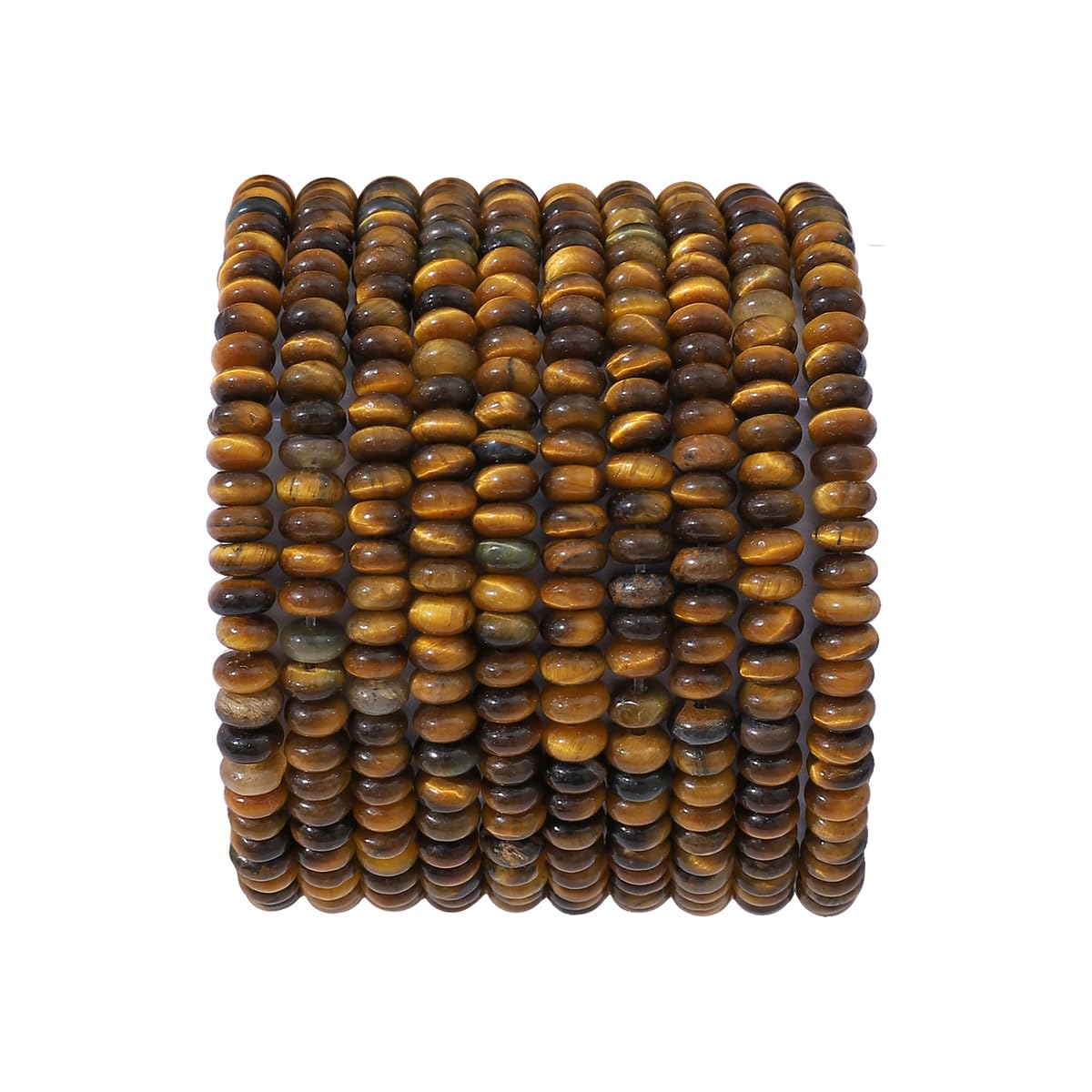 BEADIA Natural Yellow Tiger Eye Disk Stone Beads 4x2mm 160pcs Rondelle Loose Semi Gemstone Beads for Jewelry Making Design