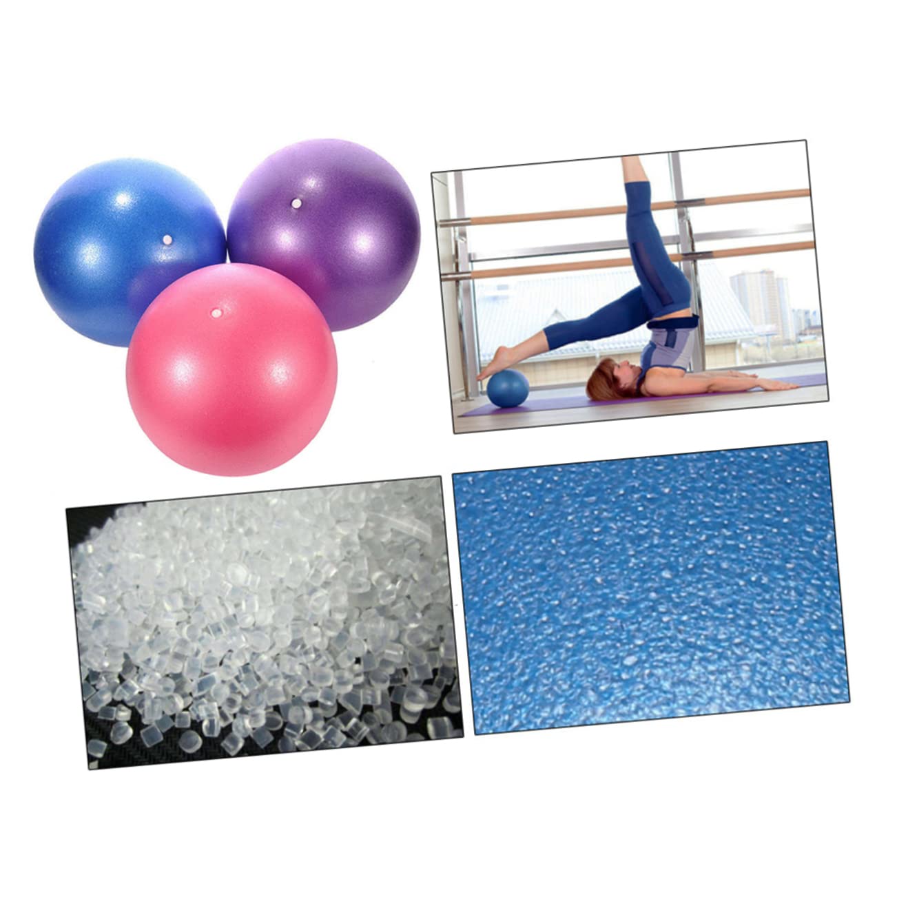 ibasenice 2pcs Yoga Pilates Ball Set Small Exercise Ball Anti-Burst Coating for Core Strength Balance