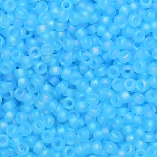 Miniatura 5 de Cuentas de vidrio transparente AB transparente Miyuki 11/0 rocailles color azul claro, 0.85 oz