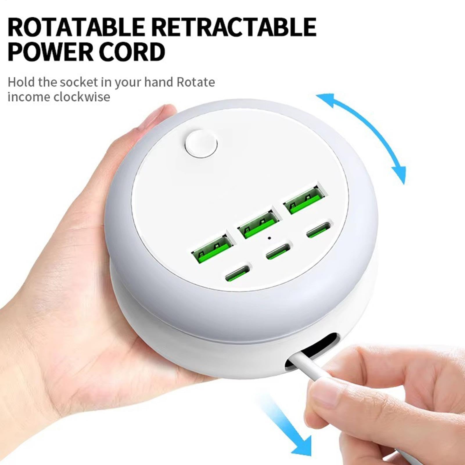 Stazione di ricarica USB multipla dispositivo portatile, retrattile e