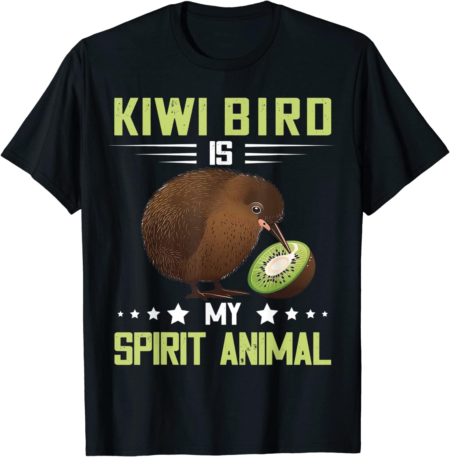 Spirit Animal Kiwi Bird Flightless Bird New Zealand Bird ds1908 T-Shirt Cotton T-Shirt - Regular Fit, Printed T-Shirts for Men 4311