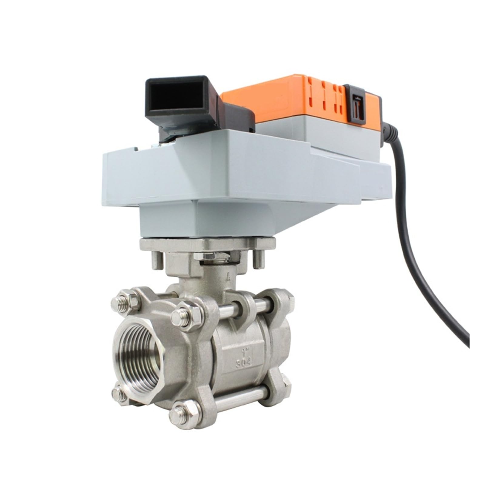 Válvula de control eléctrica, tres piezas, acero inoxidable, válvulas reguladoras temperatura señal analógica for agua(DN32)