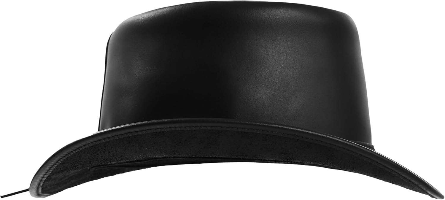 Top Hat for Men & Women Stylish Costume Handmade Cowhide Leather Waterproof with Shapeable Brim Headband Fashion Steampunk - Image 5