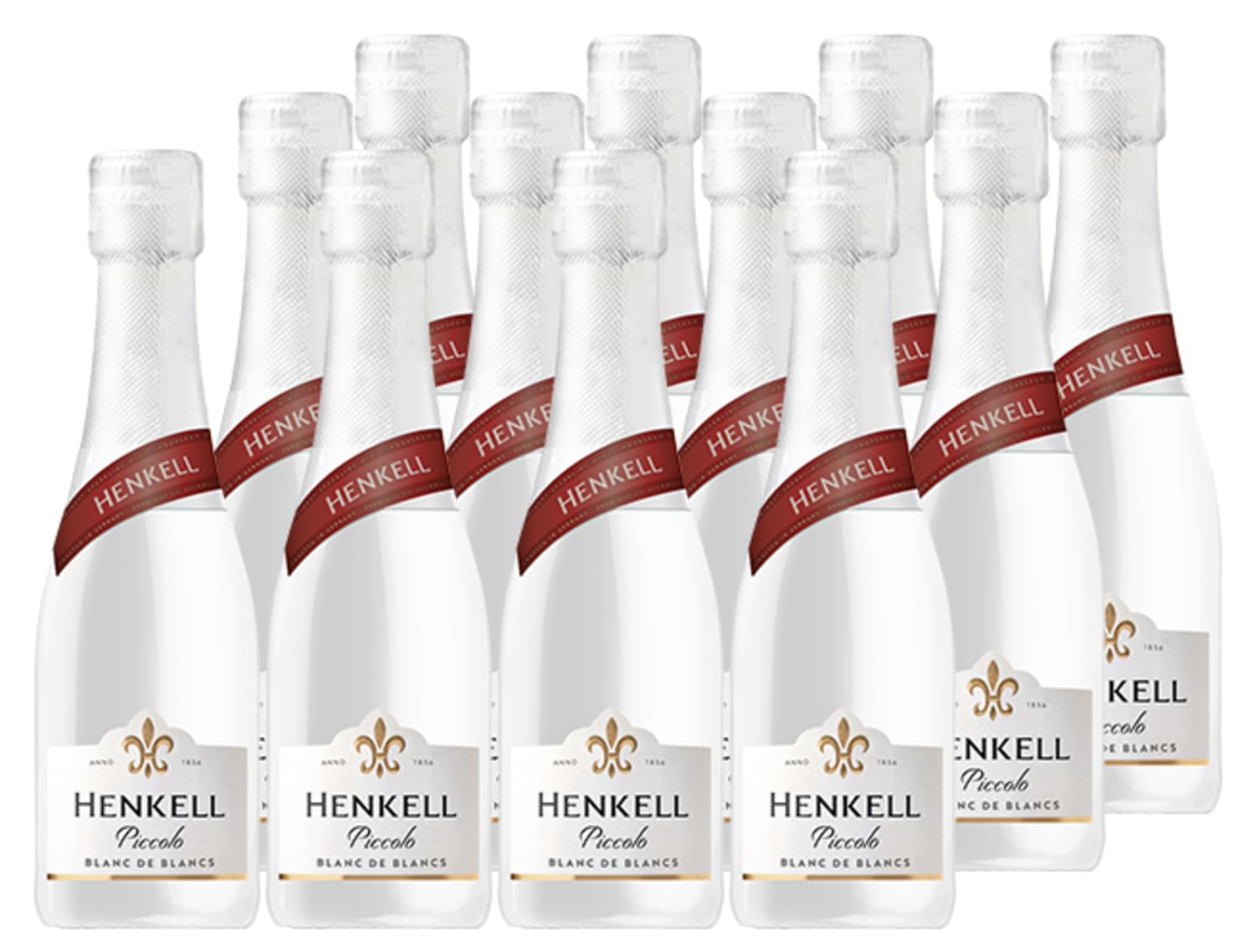 Henkell Sekt Blanc de Blancs Trocken Piccolo (12 x 0,2 l) - Fruchtig-frischer Sektgenuss in praktischer Kleinflasche, feinprickelnd und Vegan