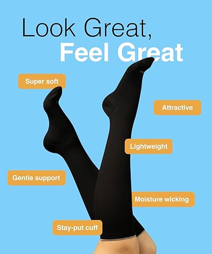 Miniatura 3 de Calcetines de compresión sólidos, calcetines de apoyo de punta cerrada de 15-20 MmHg para hombres y mujeres
