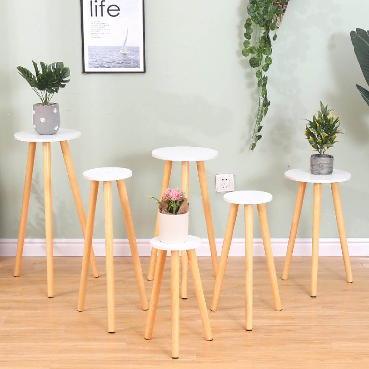 Amazon.co.jp: MJKQ9 フラワースタンド スツール型 花台 組立式 室内