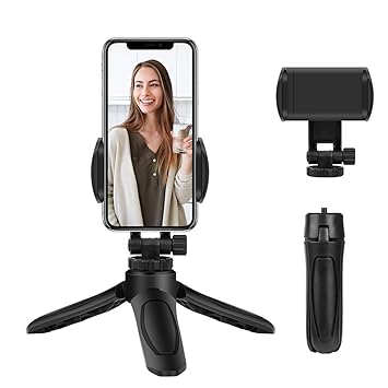 HOJI Phone Tripod, Lightweight Tabletop Mini Phone Holder Stand with 360 Ball Head,Tripod Stand Compatible with iPhone/Android/Camera,Prefect for Live Streaming YouTube
