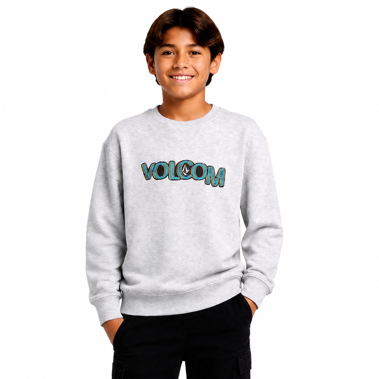 Volcom Jungen-Sweatshirts – atmungsaktives Performance-weiches Fleece, klassischer Rundhalsausschnitt, Grafik-Pullover für Jungen