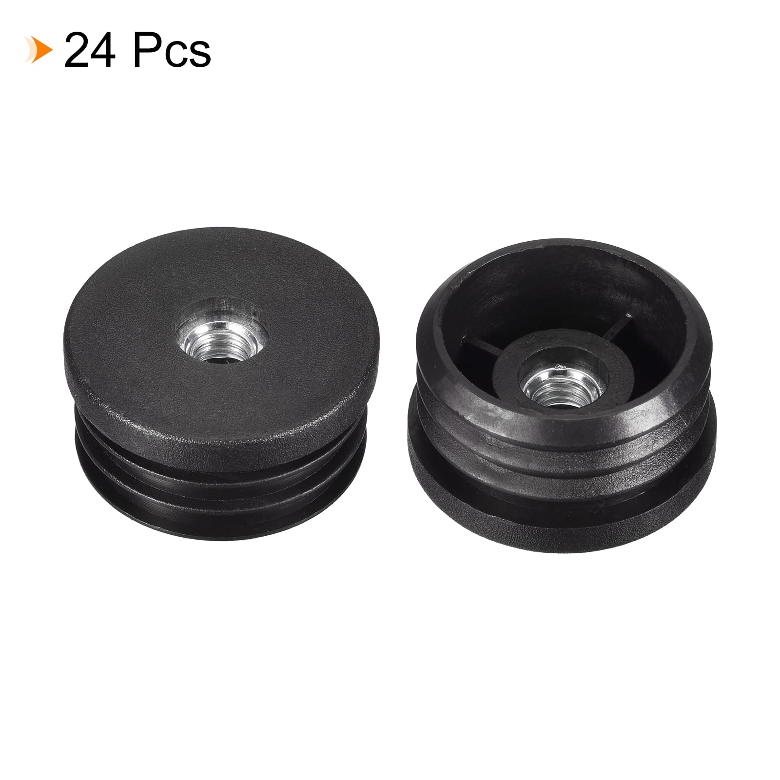 M METERXITY 6-Pack Plastic Inserts For Round Tubes – M8 Thread, 38mm OD, Chair/Table Leg Plugs - View #8