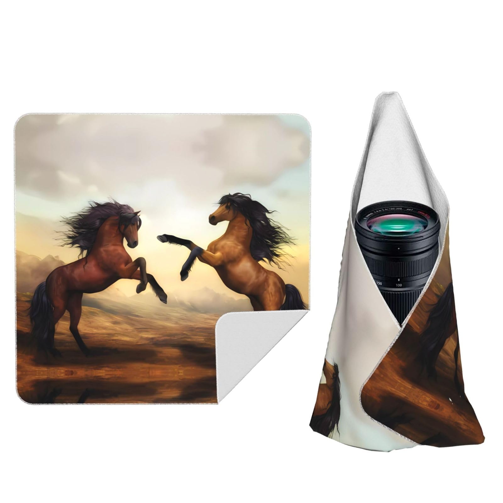 Zhaoyugoods Black Jumping Horse Camera Wrap Cloth
