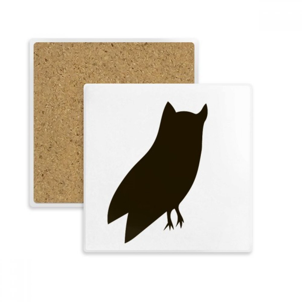 Cadeau de boissons avec le sous-verre hibou noir pierre
