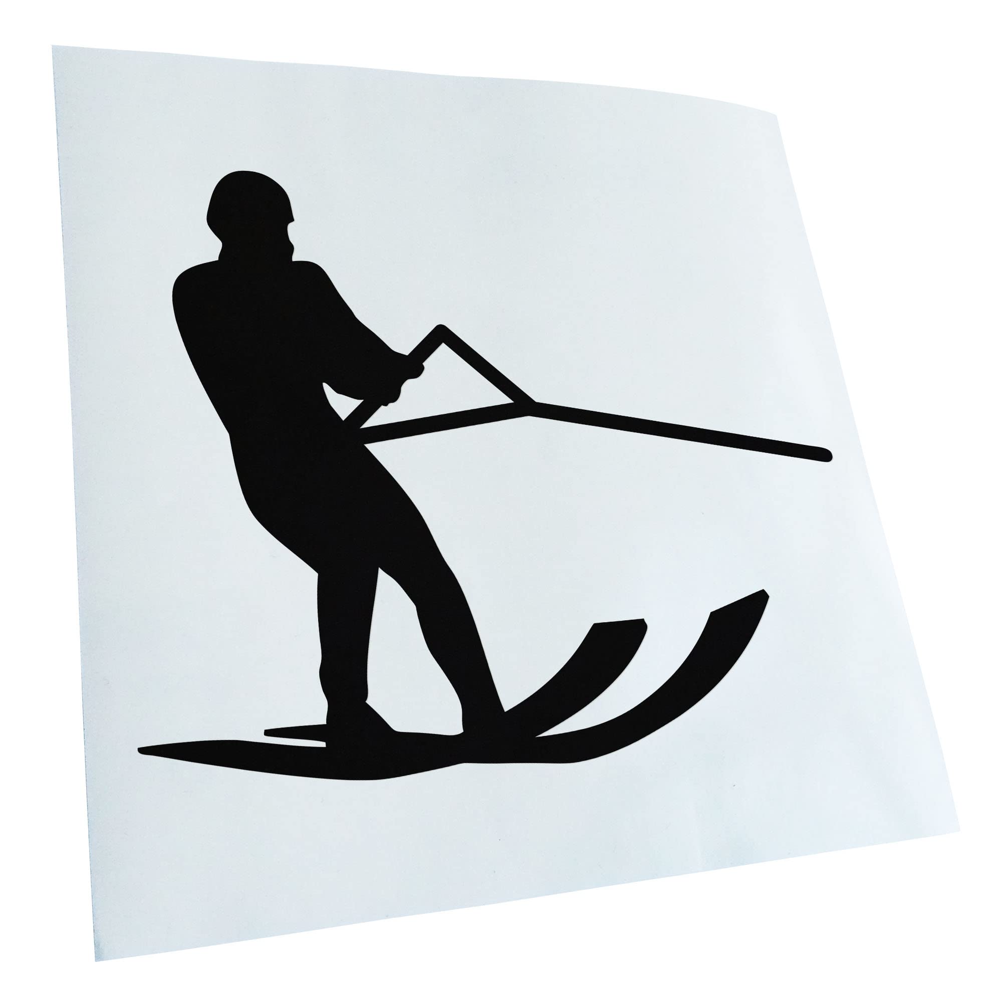 Kiwistar - Car Sticker - Water Ski Sportsman Figure - Black - 30 x 24 cm - Rear Window Car Sticker Weatherproof for Car Truck Moped Truck - Sticker Exterior Self-Adhesive Tuning Accessories for