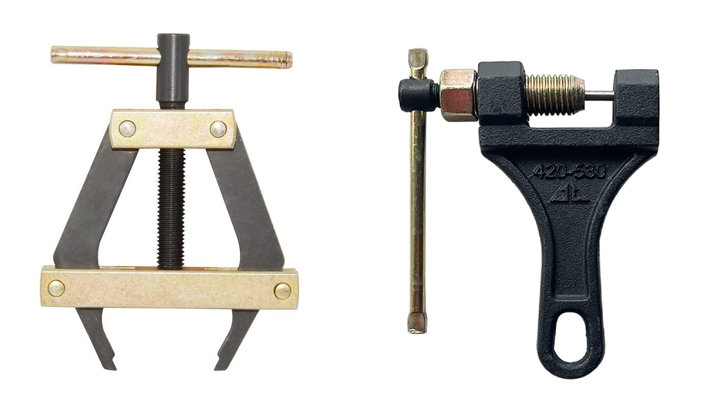 Roller Chain Puller Holder & Breaker for Sproket Chain #60 to 200 Motorcycle Bicycle Go Kart ATV Chains Replacement | Connecting for Chain Size # 25 35 40 41 50 60 420 415 415H 428H 520 530#