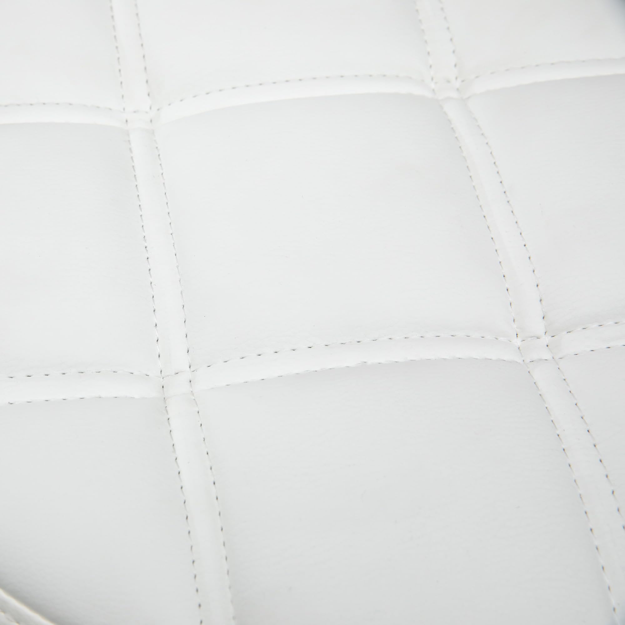 HOMCOM Taburete Giratorio con Ruedas Regulable en Altura de 48-63 cm Taburete de Trabajo Tapizado en Cuero PU para Peluquería Cosmética Dentista Diámetro Ø35,5 cm Blanco