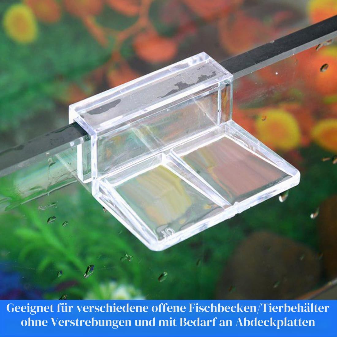 Glasabdeckungs-Clips für Aquarien, Acryl-Clips universale Halterungen für randlose Aquarien, 10 Stück (6mm)