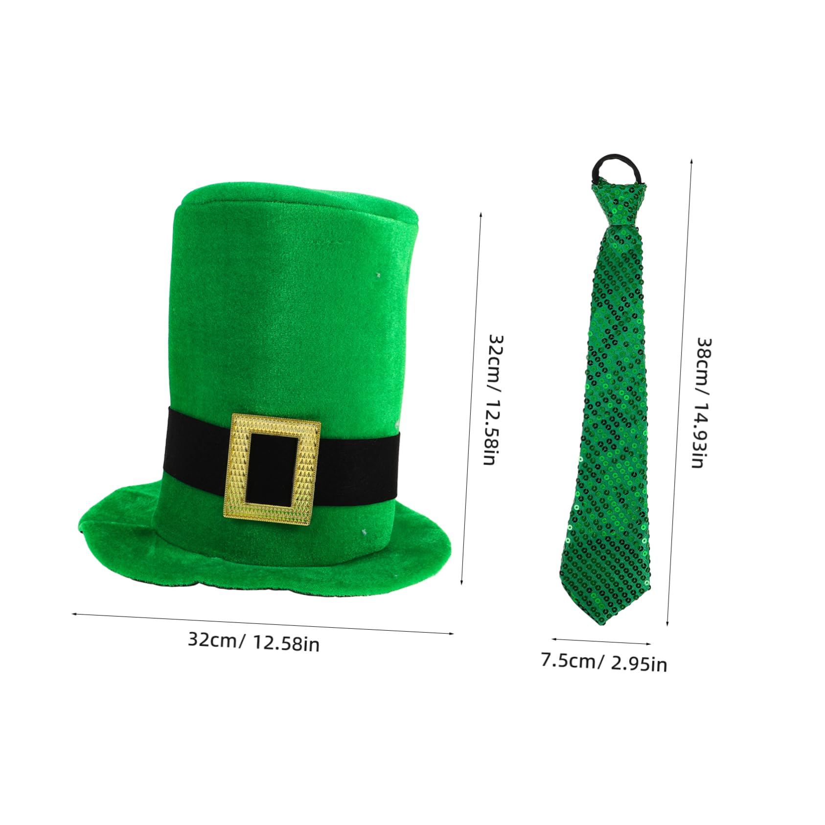 GALPADA Shamrock Hat Tie Set Patrick's Day Costume Accessory Unique Design for Boys Girls Adults