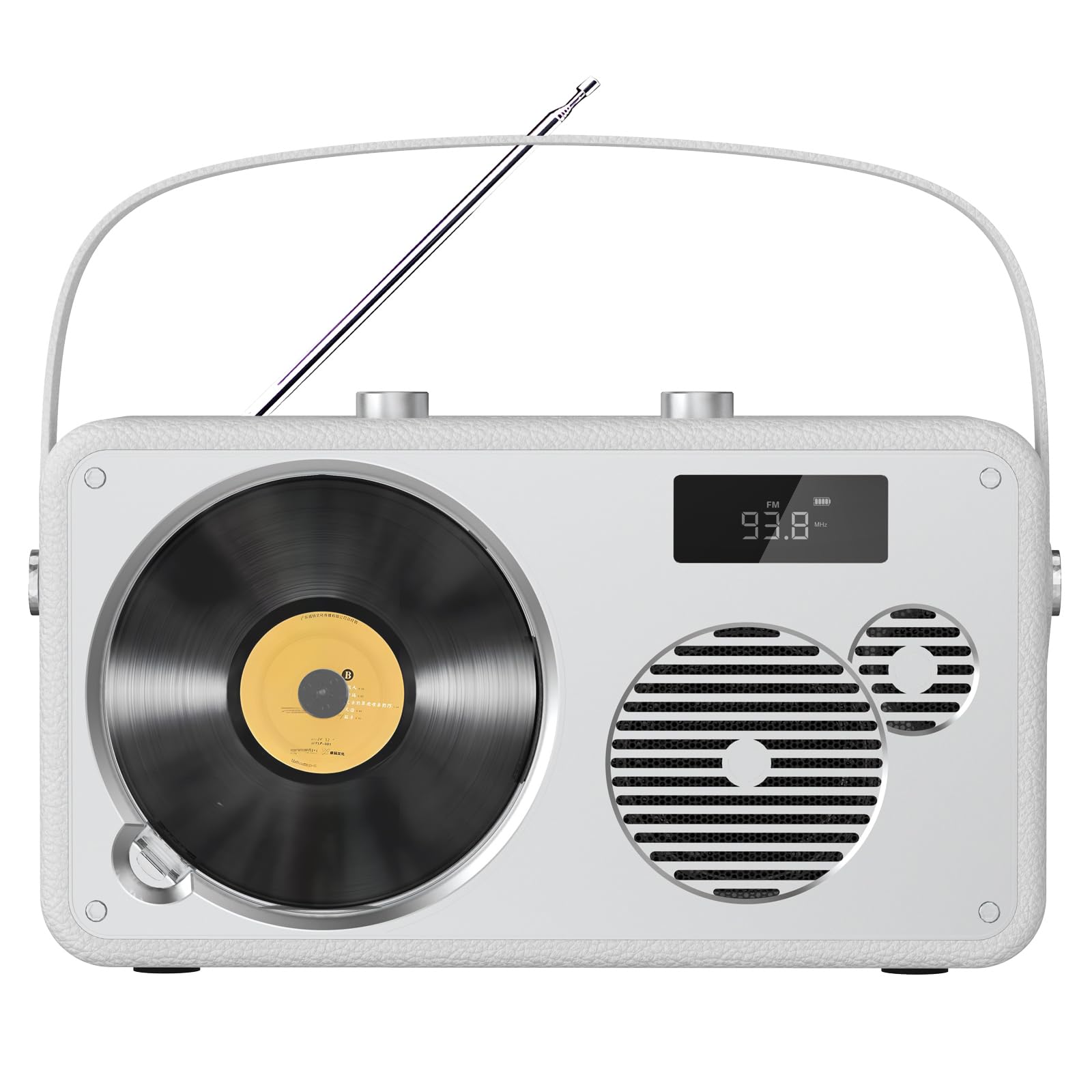 Lecteur CD Portable | chaîne HiFi stéréo | Enceinte Bluetooth rétro en Cuir | Radio FM/USB/entrée AUX | Batterie Rechargeable, Son Clair et Riche DSP, télécommande (LP-103) - Les Beatles, Paul McCartney, John Lennon, RIngo Starr, George Harrison Lecteur CD Portable | chaîne HiFi stéréo | Enceinte Bluetooth rétro en Cuir | Radio FM/USB/entrée AUX | Batterie Rechargeable, Son Clair et Riche DSP, télécommande (LP-103)