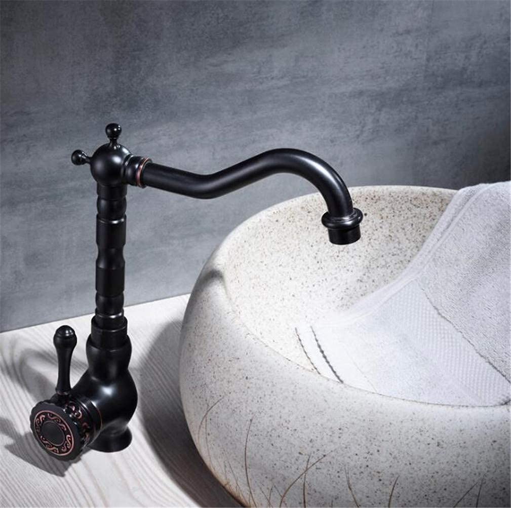 Robinet de cuisine noir en laiton mitigeur pivotant 360 pour lavabo de cuisine et salle de bain