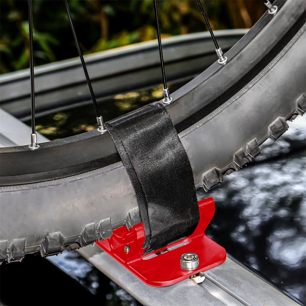 Supporto per Forcella per Bici, Telaio Fissaggio Ruota Posteriore Bici Supporto per Blocco Forcella con Blocco Bici a sgancio Rapido Portabiciclette da Tetto per Auto in Lega di Alluminio