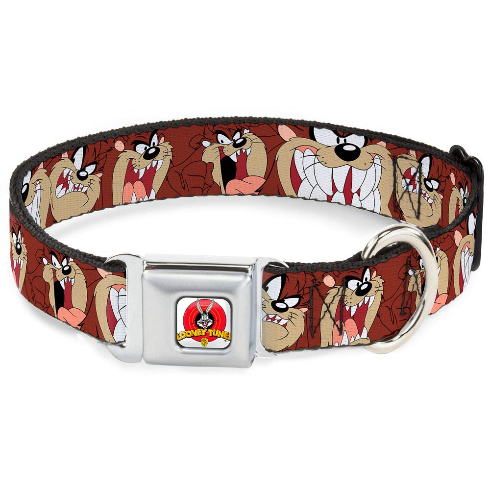 Buckle Down DC-WLTTZ001-WL 18-32" "LTA-Looney Tunes Logo White Dog Collar, Wide Large