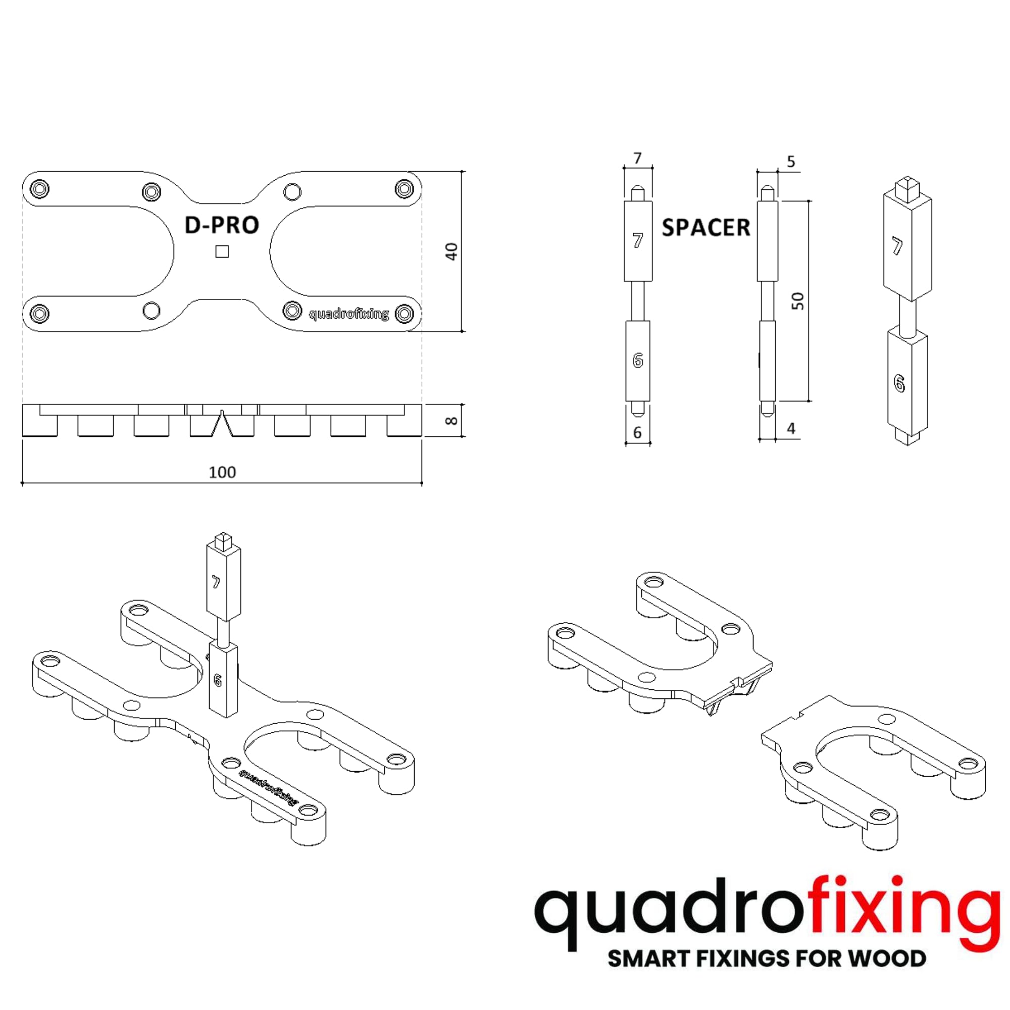 HAPAX D-PRO – Terrassenabstandhalter | 100 Stück | Einstellbare Fugenbreite | Schutz vor Feuchtigkeit & Schimmel