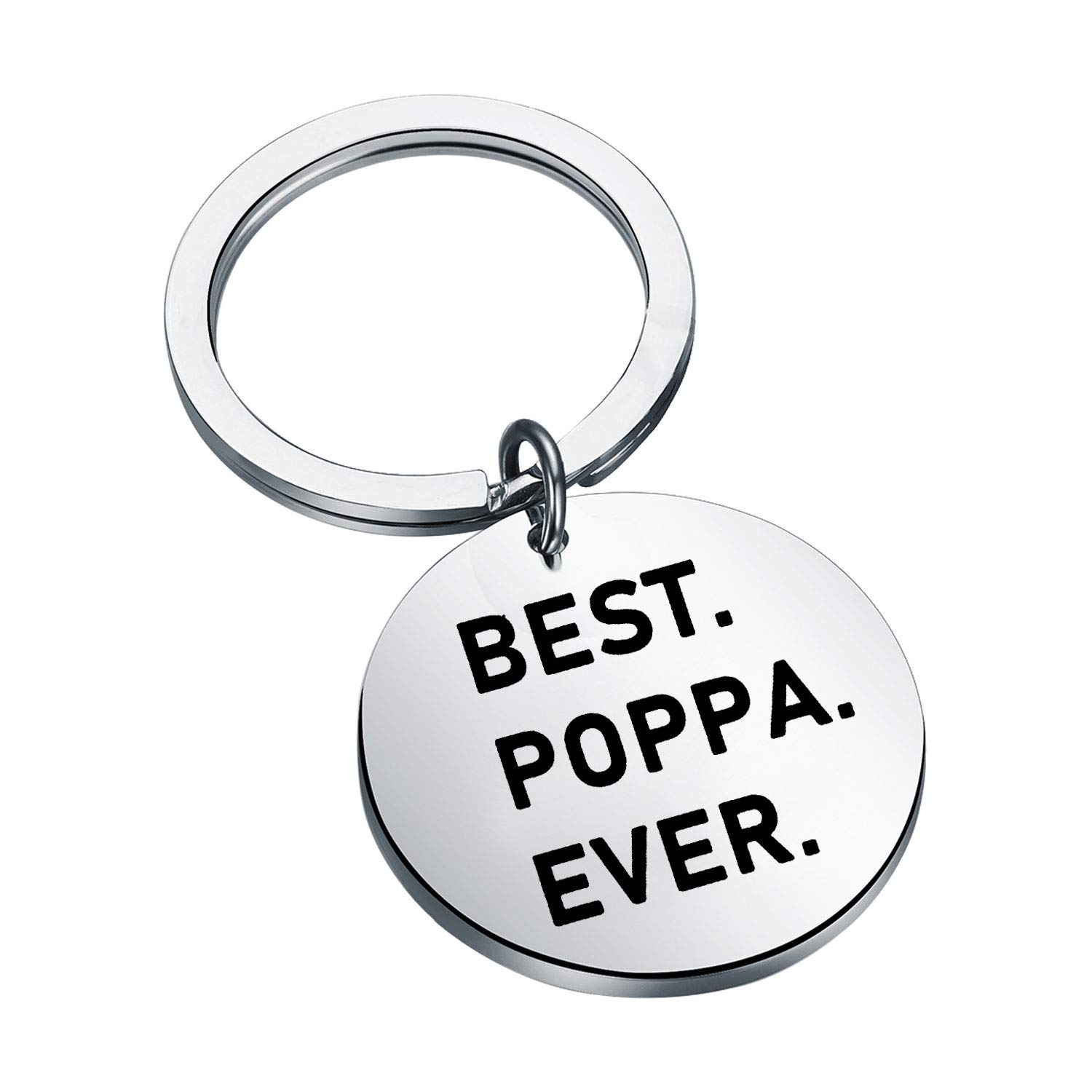 CENWA Poppa Gift Father's Day Gift Best Poppa Ever Keychain Poppa Birthday Gift Grandpa Gift Grandfather Gift