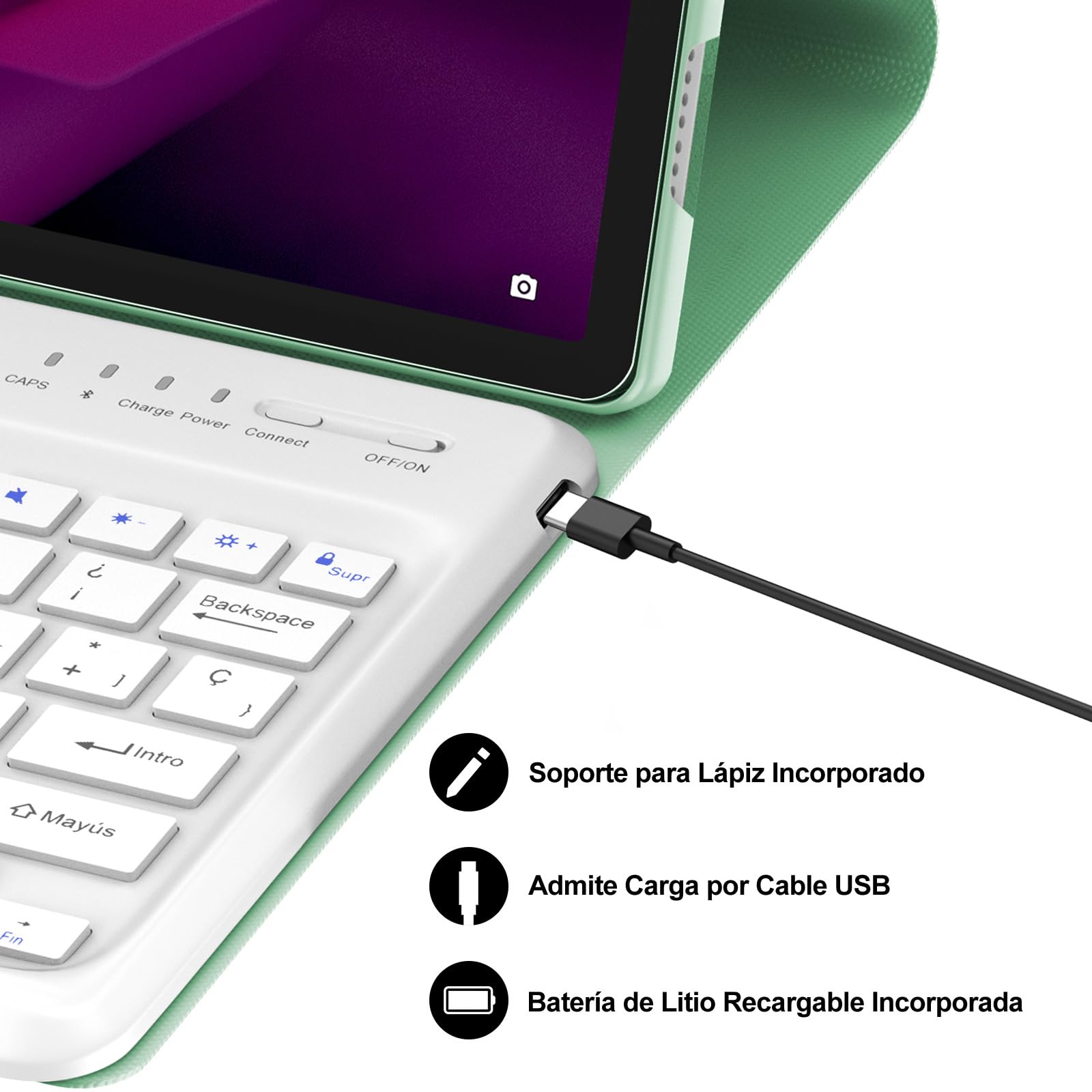 Funda con Teclado para Lenovo Tab P12 12.7