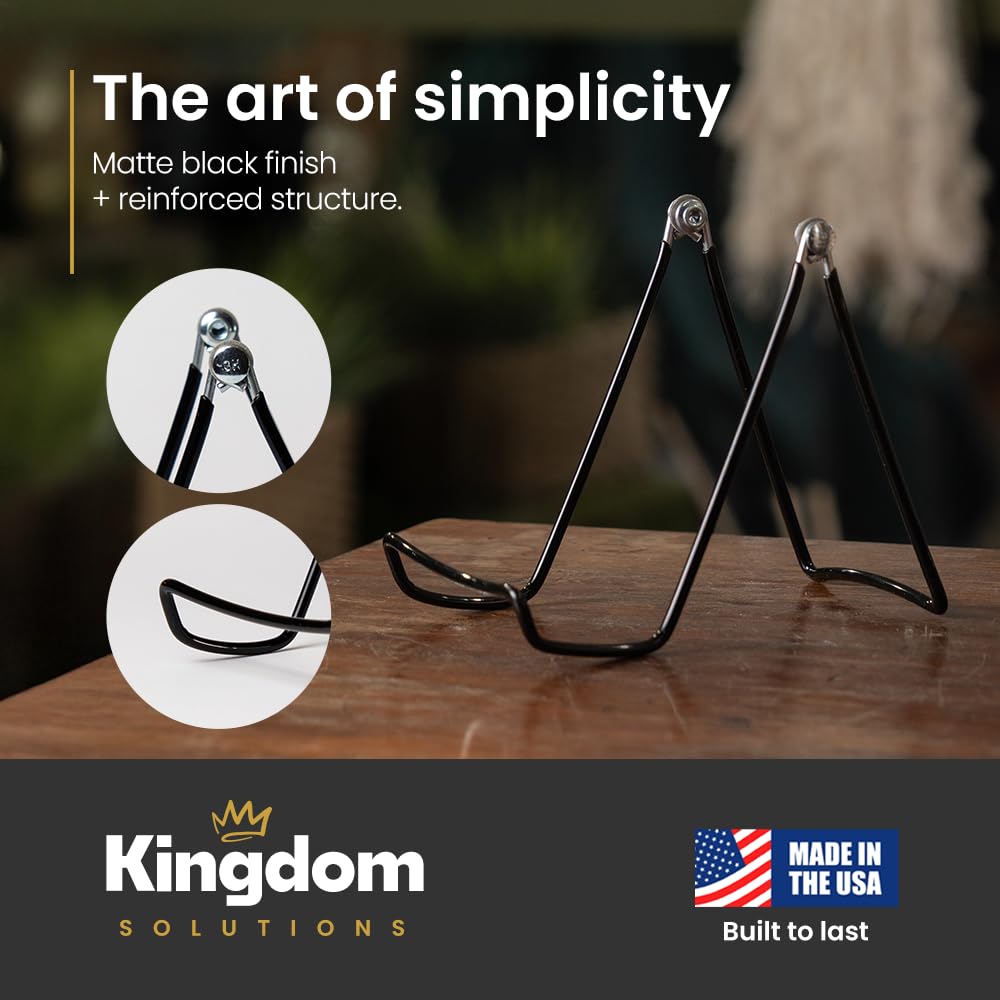 KINGDOM SOLUTIONS | Regulowana sztaluga druciana, 2-pak 9,5 cm x 12 cm książka wystawowa, naczynia kuchenne, elektroniczne, talerze, broszura, komiks, zdjęcie, ramka, kosmetyki, obraz, stojak, 2 sztuki