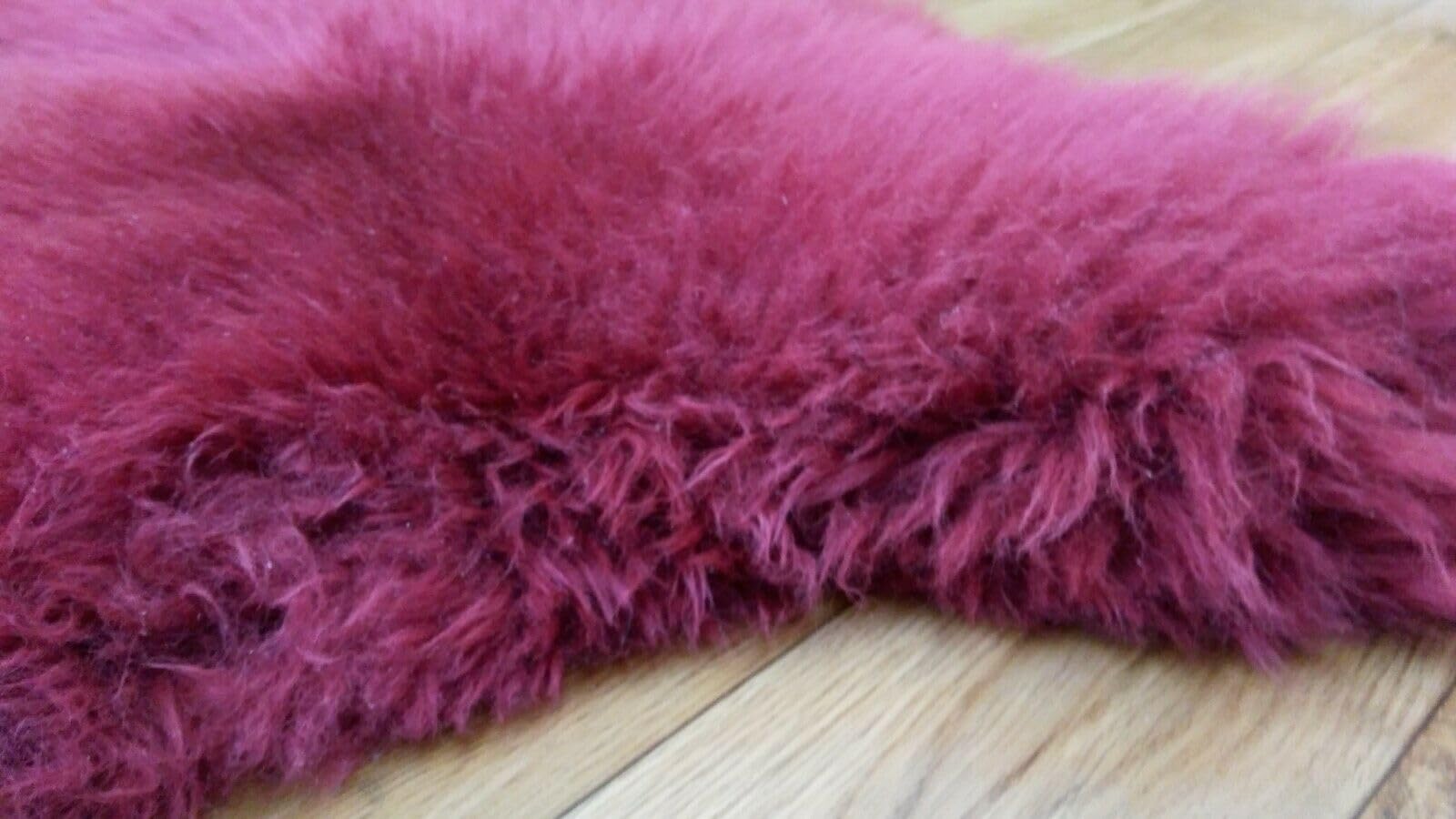 TOP ÖKO LAMMFELL SCHAFFELL Fell Bordeaux ROT NEU L - XXL (100-110 cm x 50-60 cm)