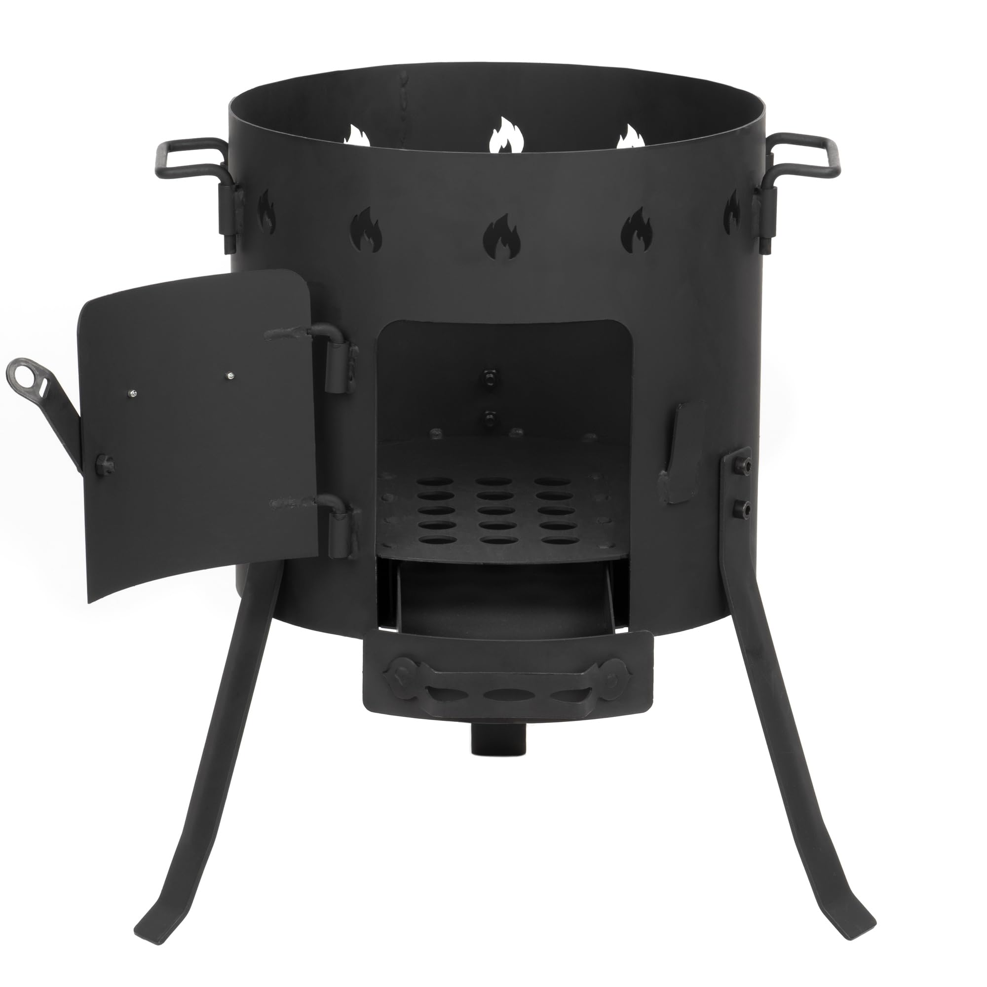BBQ-Toro Kazan de 12,1 L con Tapa + Kazan Estufa Ø 35 cm | Olla de Hierro Fundido para Estofados | Estufa de Camping Utschag | Cocina Exterior, Horno de Gulash | Horno de Fuego, Caldera, Chimenea