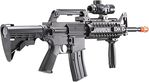 Miniatura 3 de GoldenBall Combo de pistola táctica Airsoft M4 de ABS ligera con pistola de Airsoft Potrable (luz flash, láser, agarre, eslinga incluida)