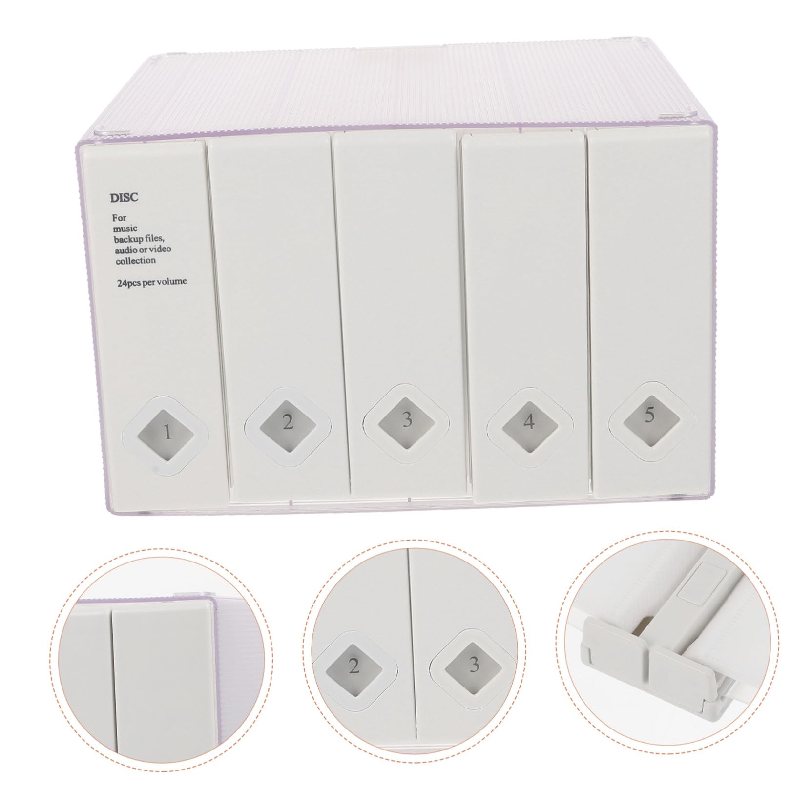 Zerodeko Estuche para Guardar CD De Gran Capacidad 120 Discos Blanco Material Interior No Tejido Protección contra Humedad y Arañazos Portátil Uso Doméstico y Viaje