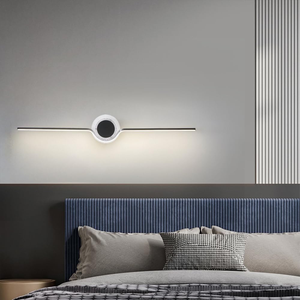 Lampada da toeletta Moderna Nera - Lampada da Parete a LED a Barra Lunga, Luce Calda 3000K, Ideale per Bagno, Camera da Letto, Soggiorno e corridoio
