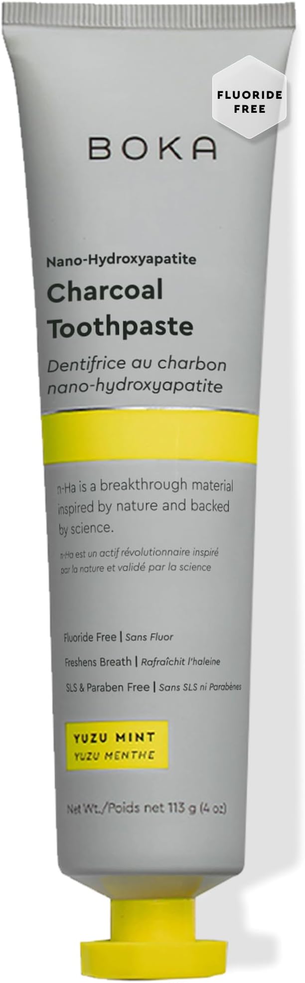 Fluoride Free Toothpaste, Nano Hydroxyapatite Toothpaste, Appropriate for Sensitive Teeth - for Adult Oral Care - Charcoal Yuzu Mint Flavor, 4 Fl Oz 1Pk US Manufactured